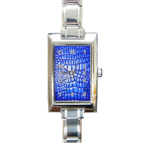 Ll Alligator Deep Blue Rectangular Italian Charm Watch from ArtsNow.com Front