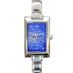 Ll Alligator Deep Blue Rectangular Italian Charm Watch