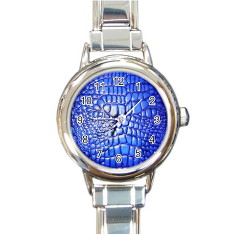 Ll Alligator Deep Blue Round Italian Charm Watch from ArtsNow.com Front