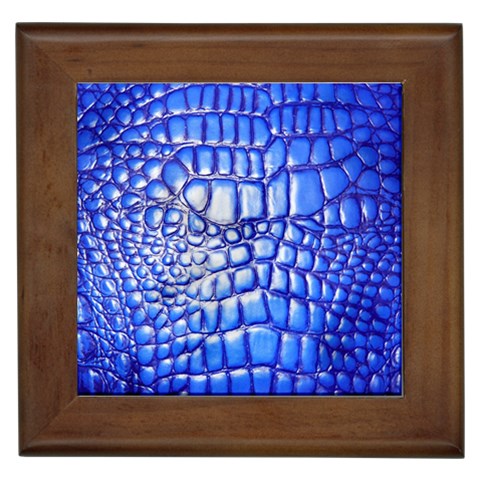 Ll Alligator Deep Blue Framed Tile from ArtsNow.com Front