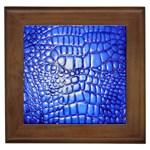 Ll Alligator Deep Blue Framed Tile