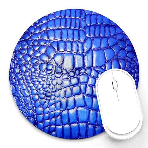 Ll Alligator Deep Blue Round Mousepad from ArtsNow.com Front