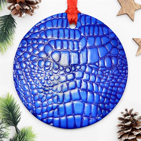 Ll Alligator Deep Blue Ornament (Round) from ArtsNow.com Front