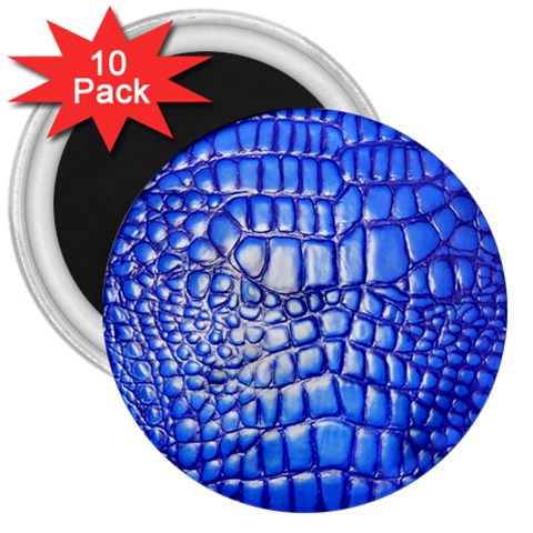 Ll Alligator Deep Blue 3  Magnet (10 pack) from ArtsNow.com Front