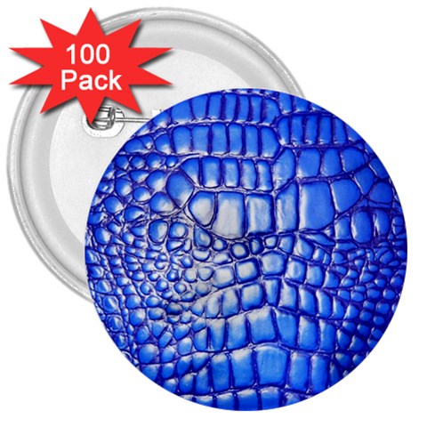 Ll Alligator Deep Blue 3  Button (100 pack) from ArtsNow.com Front