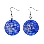 Ll Alligator Deep Blue 1  Button Earrings