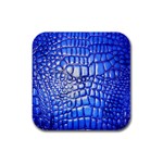 Ll Alligator Deep Blue Rubber Square Coaster (4 pack)