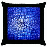 Ll Alligator Deep Blue Throw Pillow Case (Black)