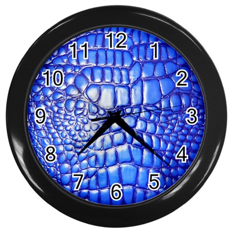 Ll Alligator Deep Blue Wall Clock (Black) from ArtsNow.com Front