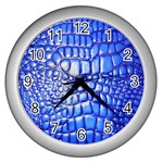 Ll Alligator Deep Blue Wall Clock (Silver)