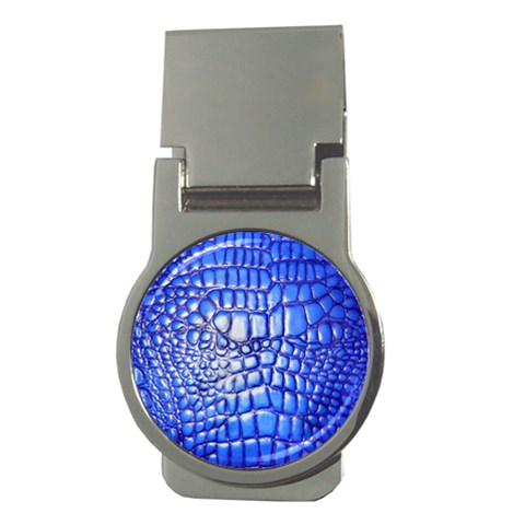 Ll Alligator Deep Blue Money Clip (Round) from ArtsNow.com Front