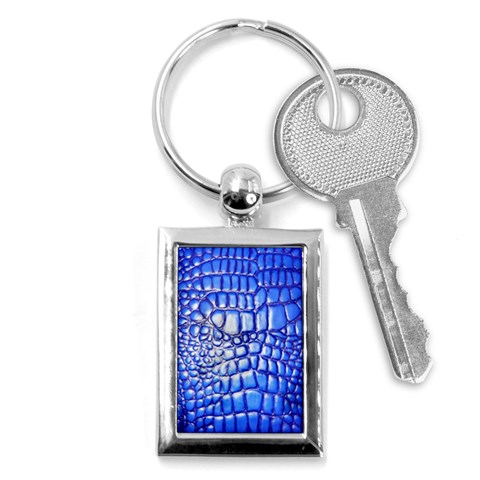 Ll Alligator Deep Blue Key Chain (Rectangle) from ArtsNow.com Front