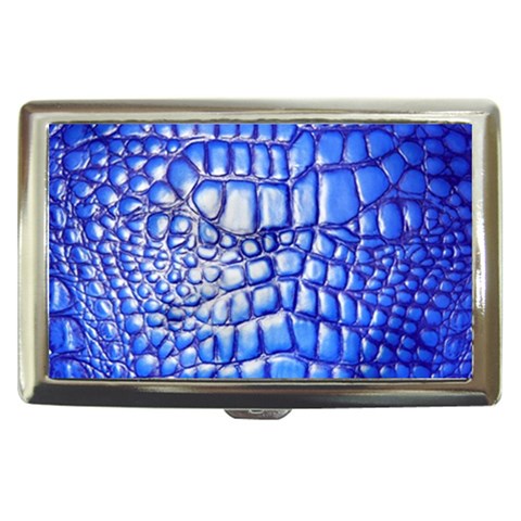 Ll Alligator Deep Blue Cigarette Money Case from ArtsNow.com Front