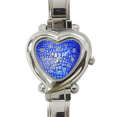 Ll Alligator Deep Blue Heart Italian Charm Watch from ArtsNow.com Front