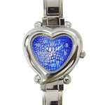 Ll Alligator Deep Blue Heart Italian Charm Watch