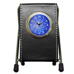 Ll Alligator Deep Blue Pen Holder Desk Clock