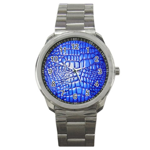 Ll Alligator Deep Blue Sport Metal Watch from ArtsNow.com Front