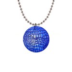 Ll Alligator Deep Blue 1  Button Necklace