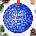 Ll Alligator Deep Blue Round Ornament (Two Sides)