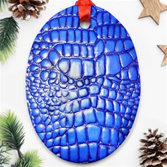 Ll Alligator Deep Blue Oval Ornament (Two Sides) from ArtsNow.com Front