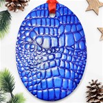 Ll Alligator Deep Blue Oval Ornament (Two Sides)