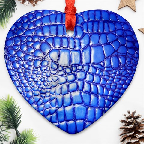 Ll Alligator Deep Blue Heart Ornament (Two Sides) from ArtsNow.com Front