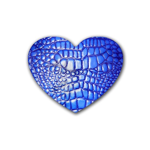 Ll Alligator Deep Blue Rubber Coaster (Heart) from ArtsNow.com Front