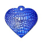 Ll Alligator Deep Blue Dog Tag Heart (One Side)