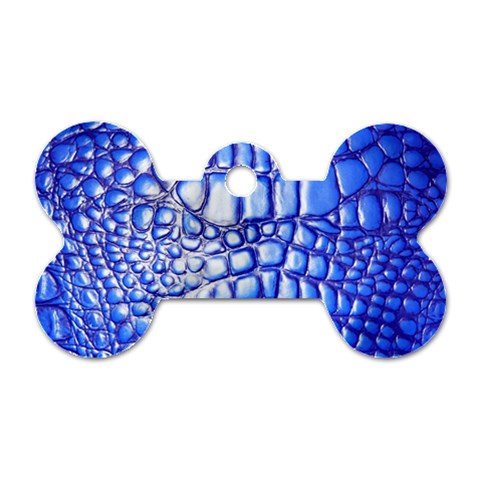 Ll Alligator Deep Blue Dog Tag Bone (One Side) from ArtsNow.com Front