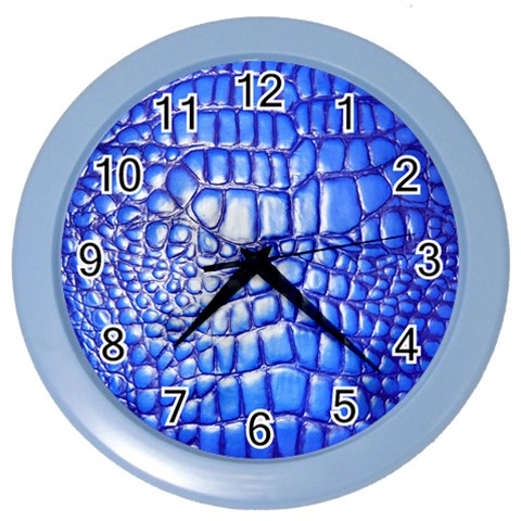 Ll Alligator Deep Blue Color Wall Clock from ArtsNow.com Front