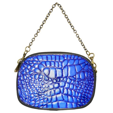 Ll Alligator Deep Blue Chain Purse (One Side) from ArtsNow.com Front