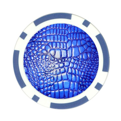 Ll Alligator Deep Blue Poker Chip Card Guard (10 pack) from ArtsNow.com Front