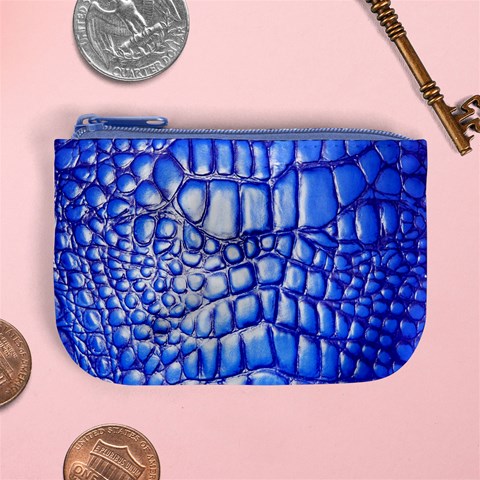 Ll Alligator Deep Blue Mini Coin Purse from ArtsNow.com Front