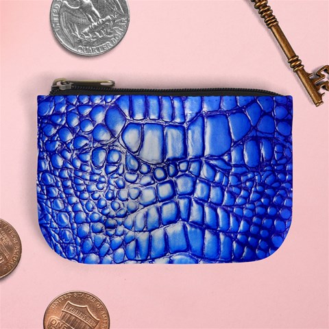 Ll Alligator Deep Blue Mini Coin Purse from ArtsNow.com Front