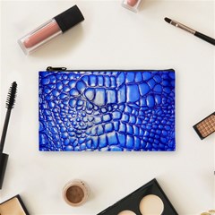 Ll Alligator Deep Blue Cosmetic Bag (Small) from ArtsNow.com Front