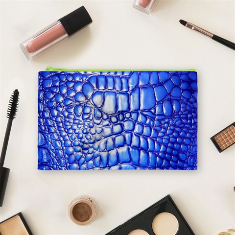 Ll Alligator Deep Blue Cosmetic Bag (Medium) from ArtsNow.com Front