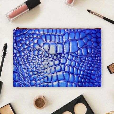 Ll Alligator Deep Blue Cosmetic Bag (Large) from ArtsNow.com Front