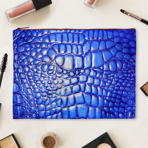 Ll Alligator Deep Blue Cosmetic Bag (XL) from ArtsNow.com Front