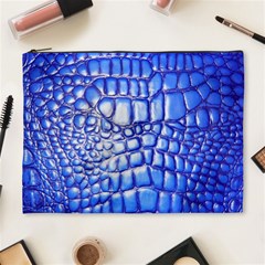 Ll Alligator Deep Blue Cosmetic Bag (XL) from ArtsNow.com Front