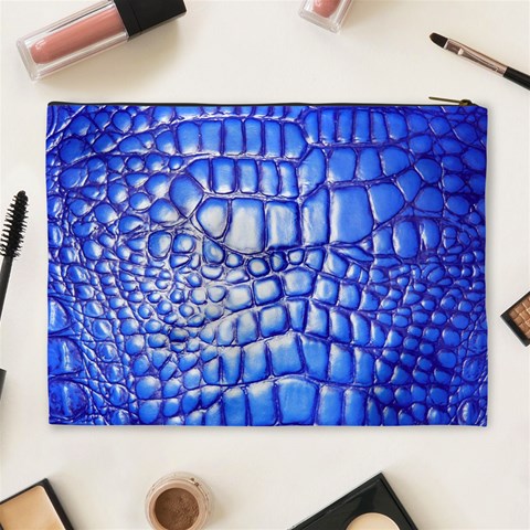 Ll Alligator Deep Blue Cosmetic Bag (XL) from ArtsNow.com Back