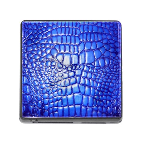 Ll Alligator Deep Blue Memory Card Reader with Storage (Square) from ArtsNow.com Front