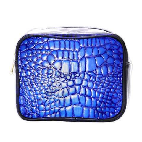 Ll Alligator Deep Blue Mini Toiletries Bag (One Side) from ArtsNow.com Front