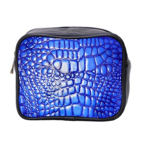 Ll Alligator Deep Blue Mini Toiletries Bag (Two Sides) from ArtsNow.com Front