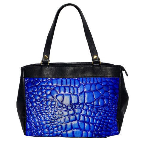 Ll Alligator Deep Blue Oversize Office Handbag (One Side) from ArtsNow.com Front