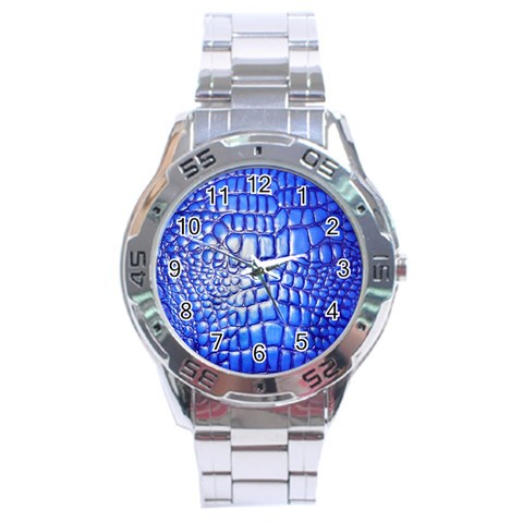 Ll Alligator Deep Blue Stainless Steel Analogue Men’s Watch from ArtsNow.com Front