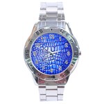 Ll Alligator Deep Blue Stainless Steel Analogue Men’s Watch