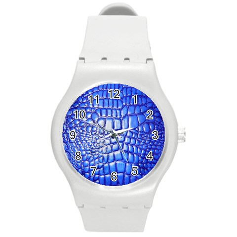 Ll Alligator Deep Blue Round Plastic Sport Watch Medium from ArtsNow.com Front