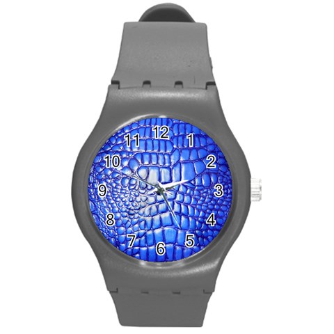 Ll Alligator Deep Blue Round Plastic Sport Watch Medium from ArtsNow.com Front