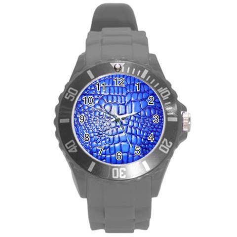 Ll Alligator Deep Blue Round Plastic Sport Watch Large from ArtsNow.com Front