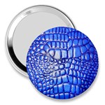 Ll Alligator Deep Blue 3  Handbag Mirror